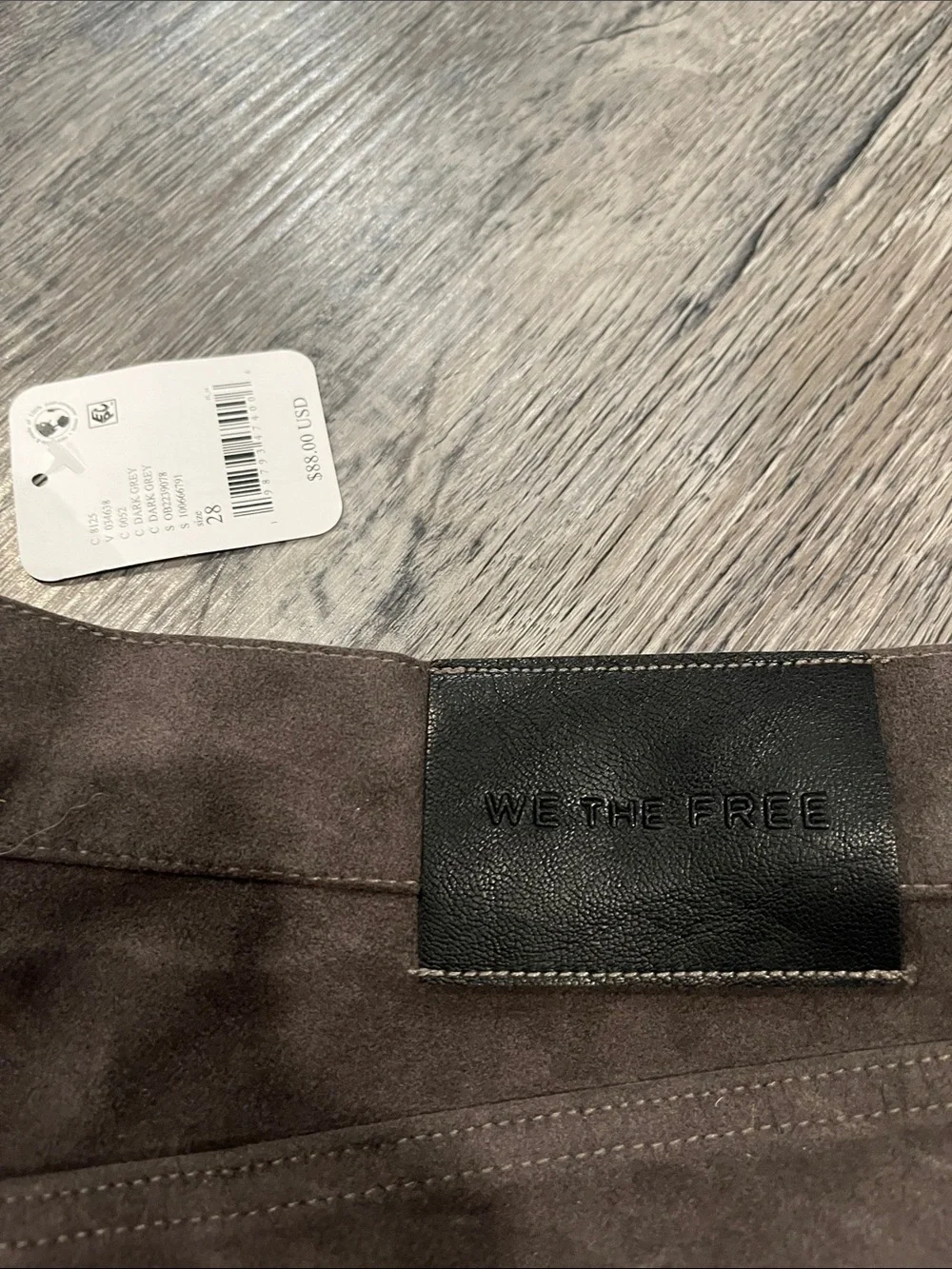 FREE PEOPLE NWT We The Free Tippie Vegan Suede Shorts / Dark Grey